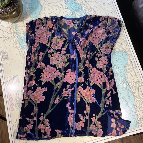 Vintage Sheer & Velvet Floral Cardigan - Picture 1 of 4